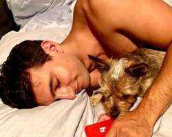 Dallas has adopted a cute dog in his home with whom he loves to spend his free time.